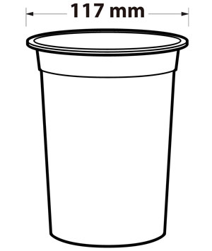 117 mm Caliber PET Plastic Cup
