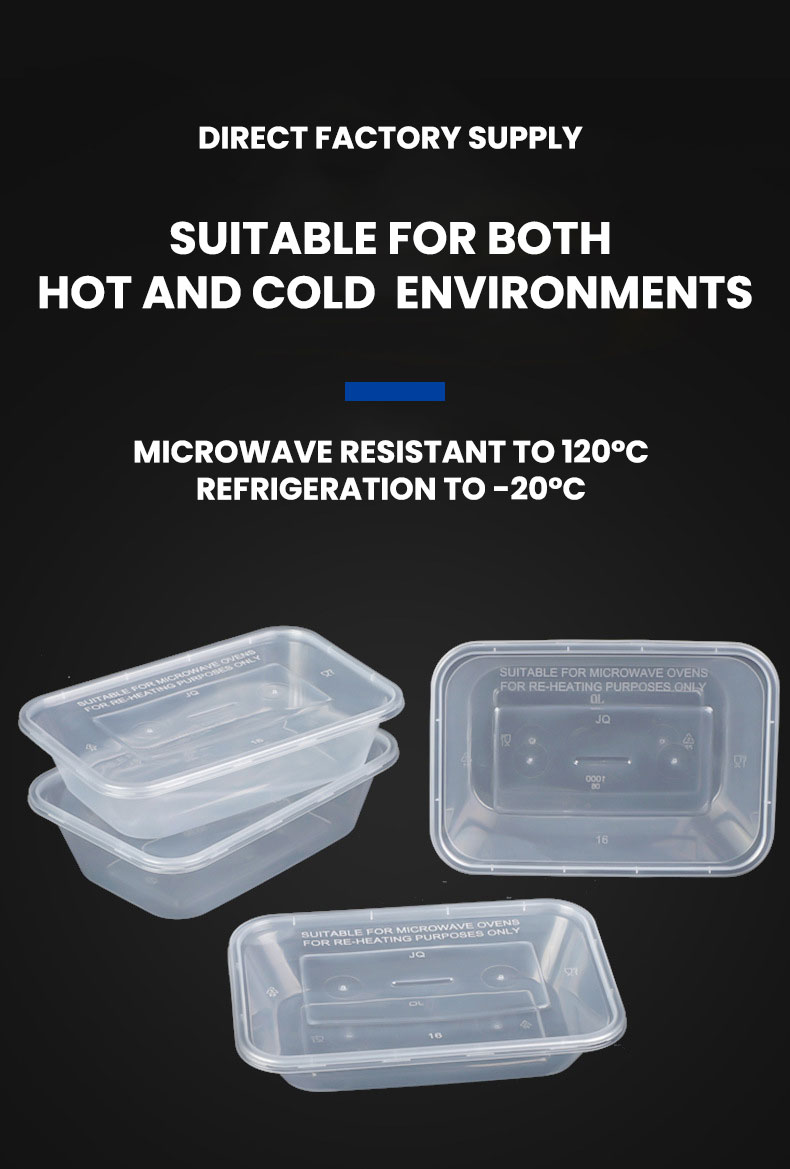Thick-Walled Plastic PP Rectangular Microwave Food Container