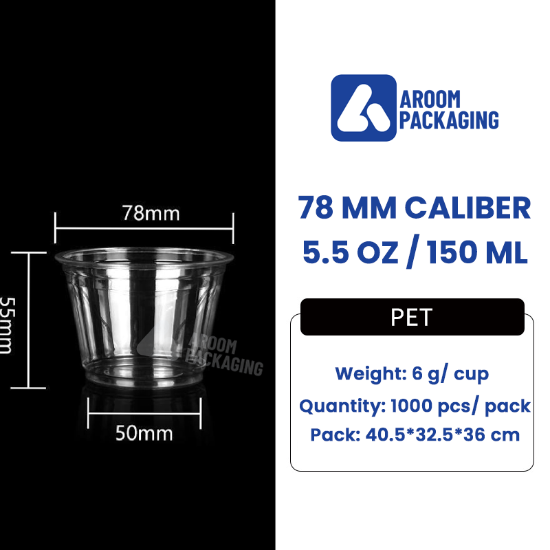 PET Clear Plastic Cup 5.5 Oz