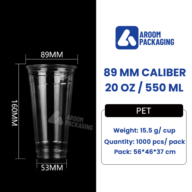 20 Oz Clear PET Disposable Takeout Plastic Transparent Cup