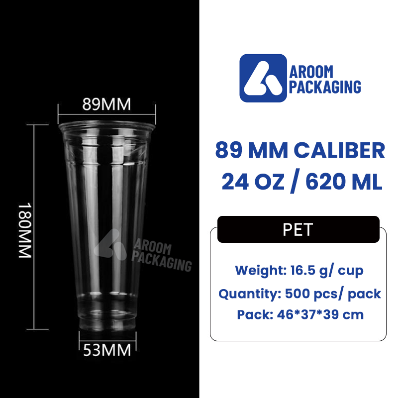 24 Oz Clear PET Disposable Takeout Plastic Transparent Cup