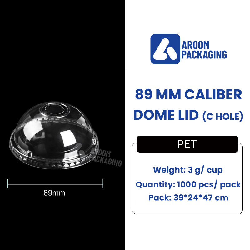 Dome PET Disposable Lid for Beverage 89 Diameter Plastic Cup