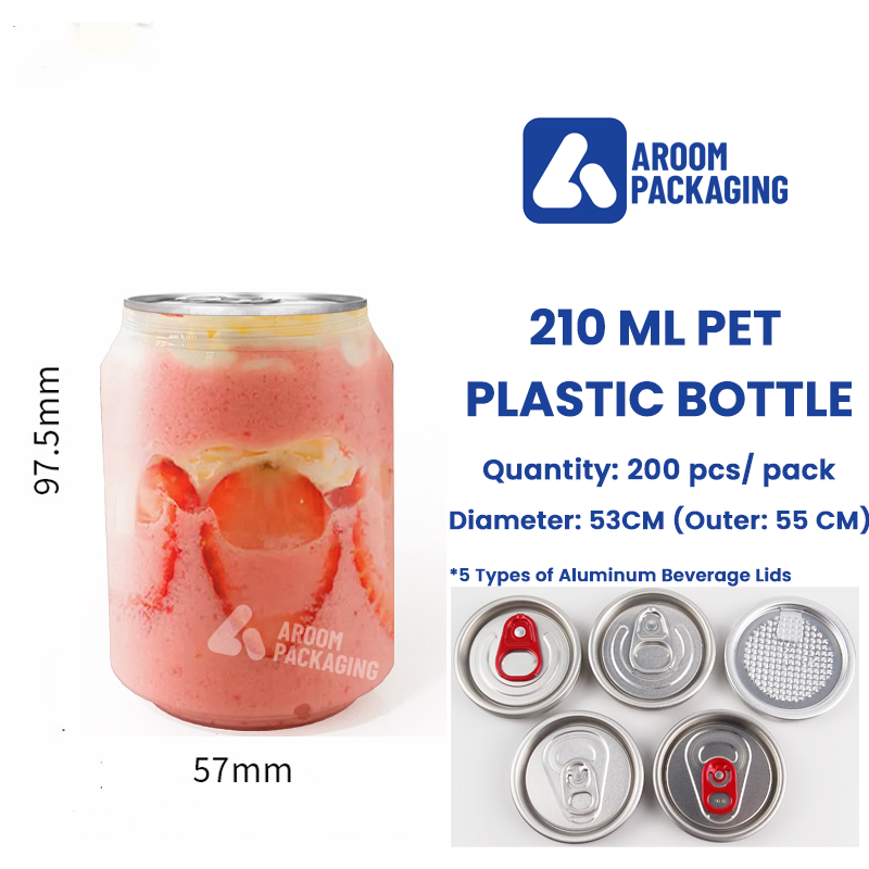 210 ML PET Plastic Sealable Can with Aluminium Lid