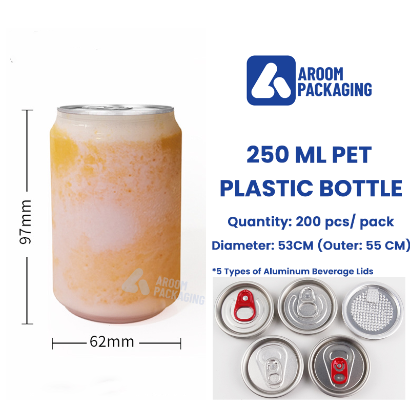 250 ML PET Plastic Can Sealing Cup with Aluminum Lid