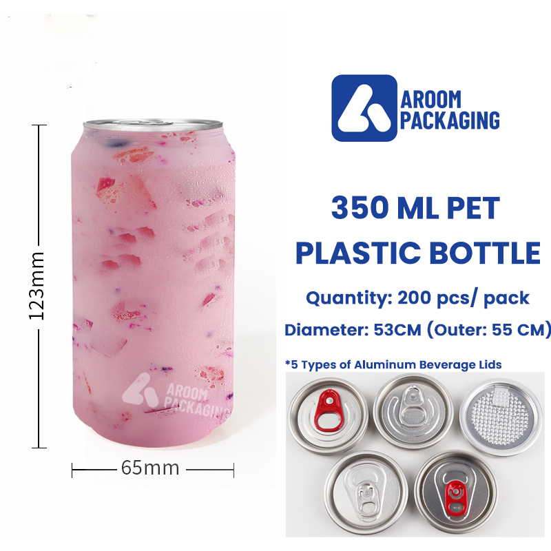 350 ML PET Plastic Transparent Disposable Beverage Can