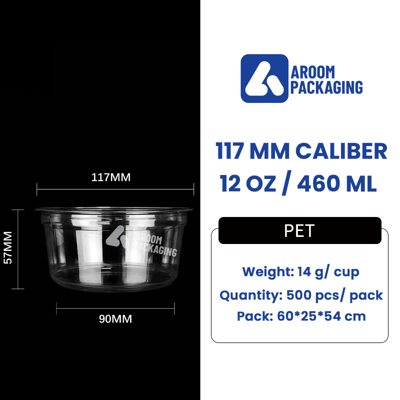 12 Oz (117 mm Caliber) PET Plastic Cup