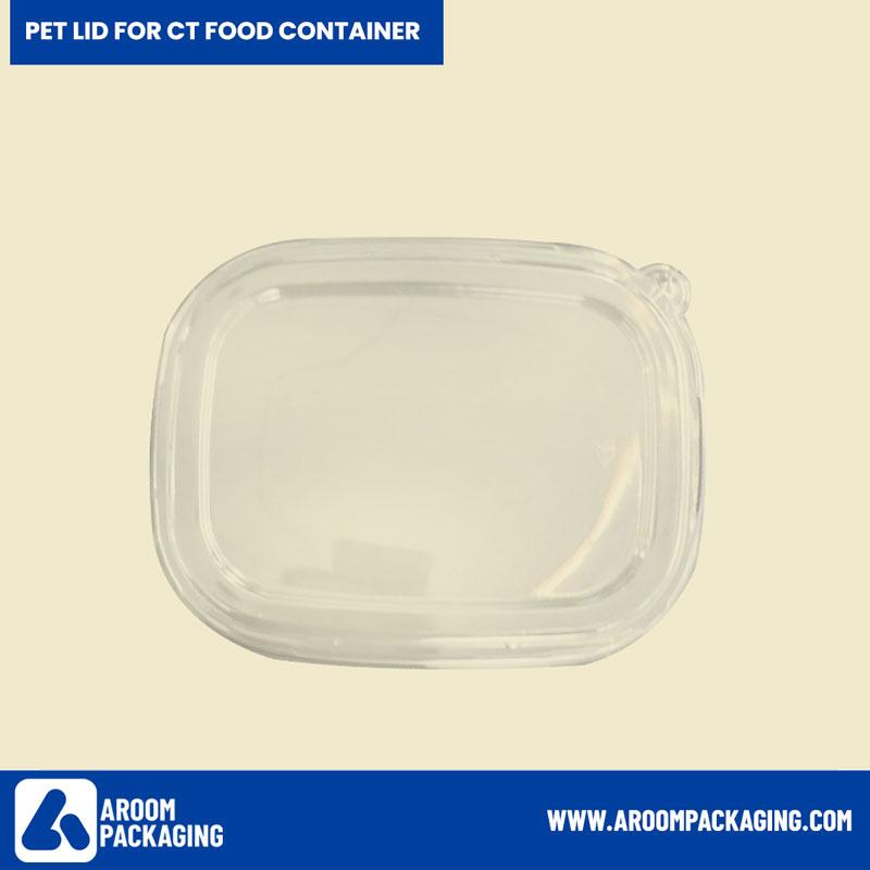 Takeaway Disposable PET Lid for Bagasse Rectangular Food Container