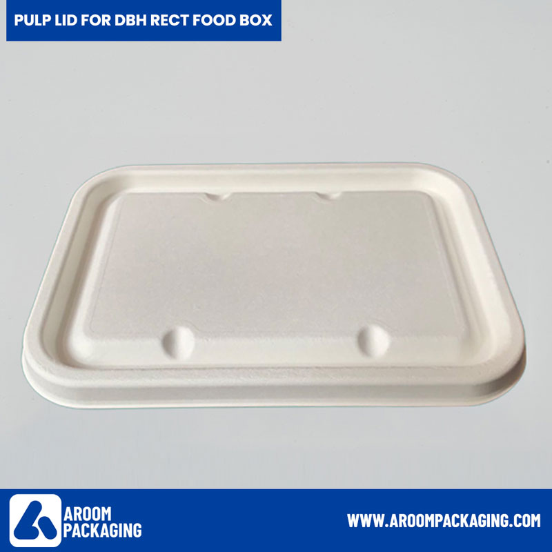 Pulp Lid for Bagasse Rectangle Takeaway Food Box