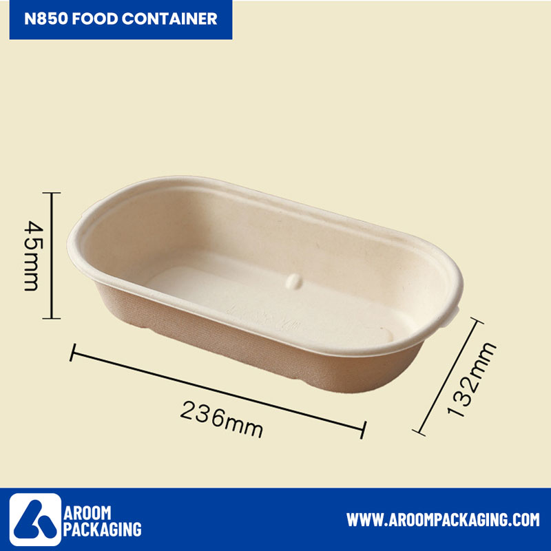 850 ML Bagasse Food Container