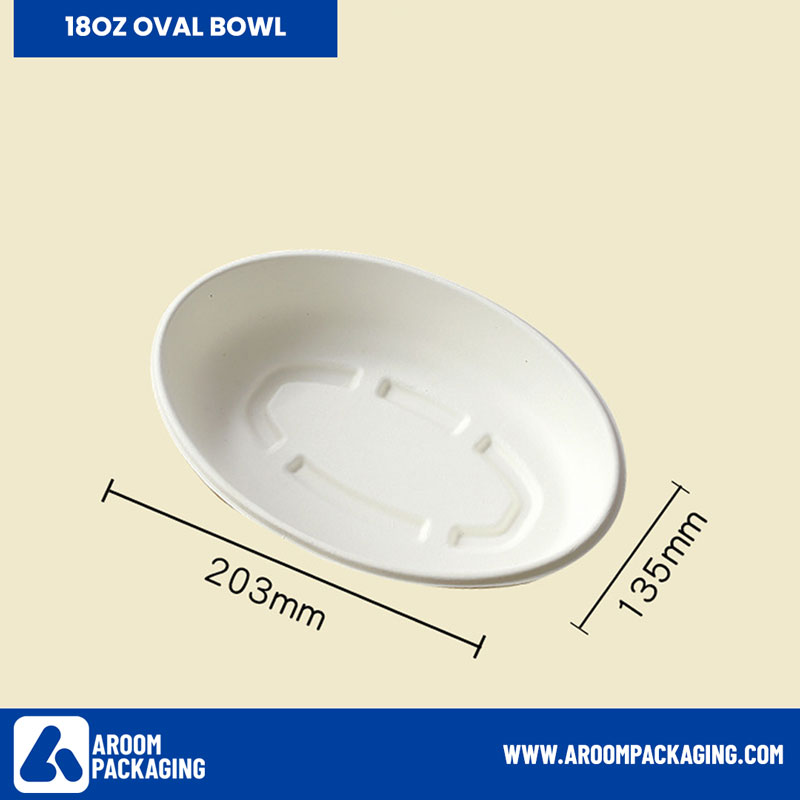 Bagasse Oval Bowl 18 OZ