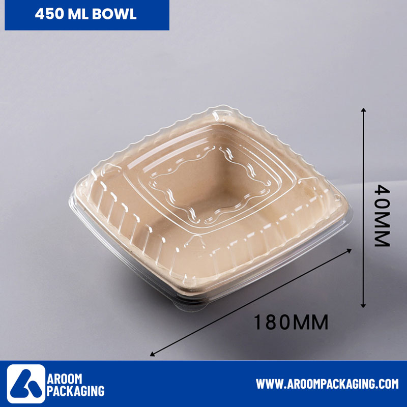Bagasse Sugarcane Takeaway Square Bowl 450 ML