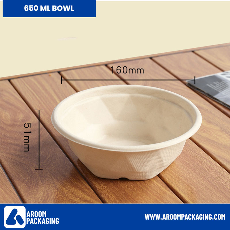 Bagasse Fiber Takeaway Diamond Bowl 650 ML