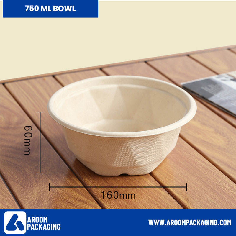 Bagasse Fiber Takeaway Diamond Bowl 750 ML
