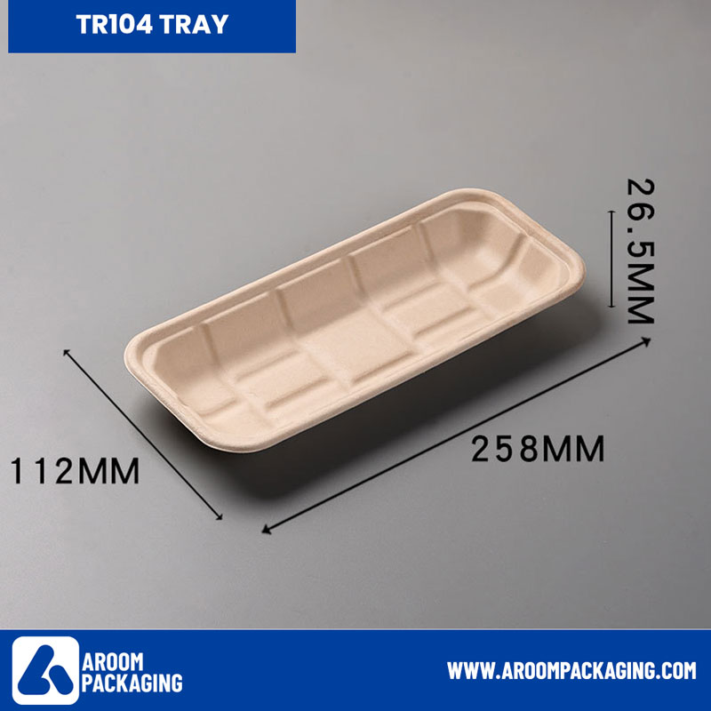 TR104 Rectangular Sugarcane Bagasse Tray