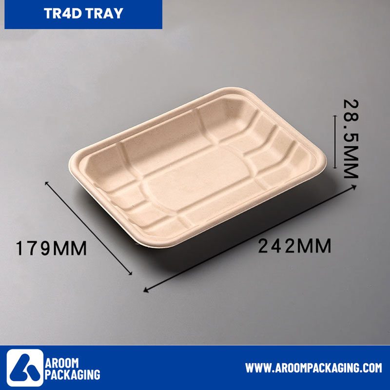 TR4D Rectangular Sugarcane Bagasse Tray