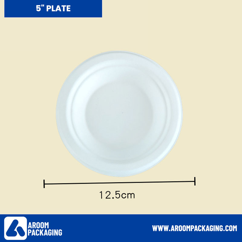 6 Inch Bagasse Sugarcane Fiber Disposable Round Plate