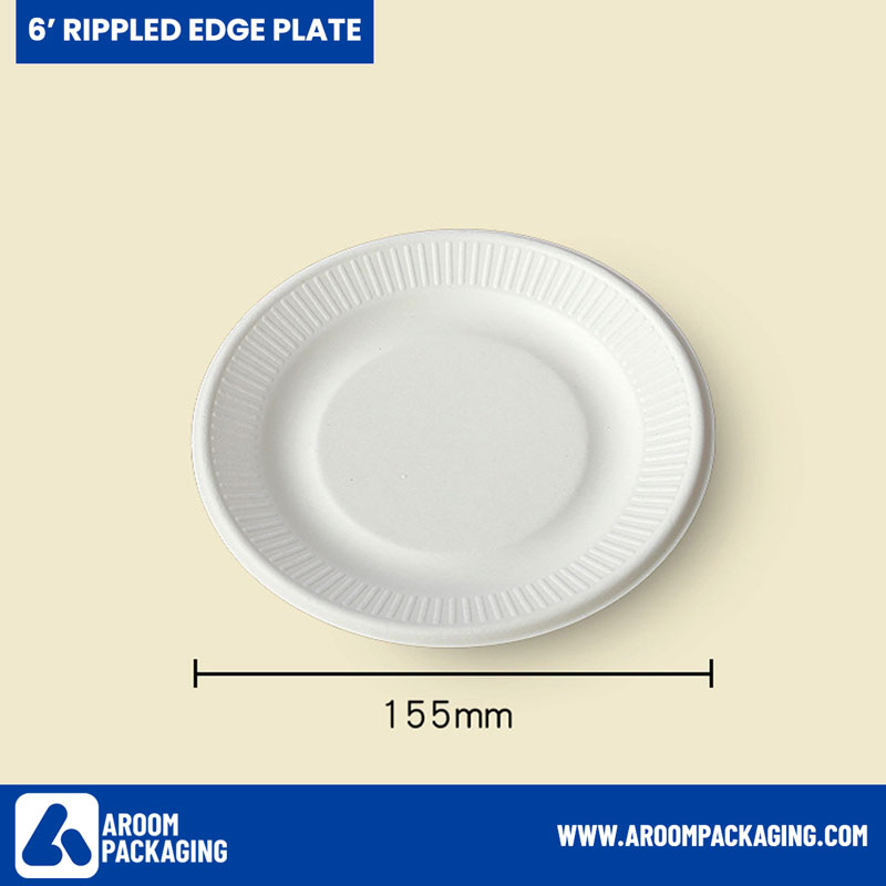 Sugarcane 6 Inch Rippled Edge Round Plate