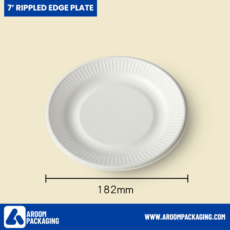 Sugarcane 7 Inch Rippled Edge Round Plate