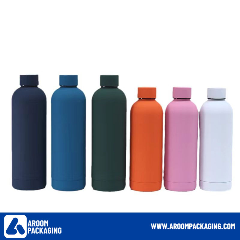 Cross-border American minimalist style 304 stainless steel car portable small mouth bottle with rubber paint thermos cup wholesale