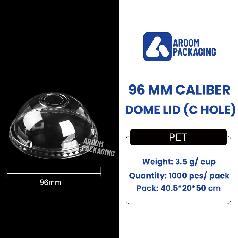 Dome Lid for Disposable Clear 96 MM PET Plastic Cup