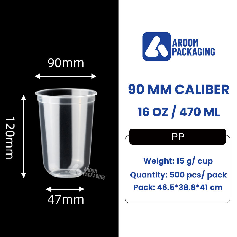 500 ML Clear PP Injection U-Shaped Transparent Cup