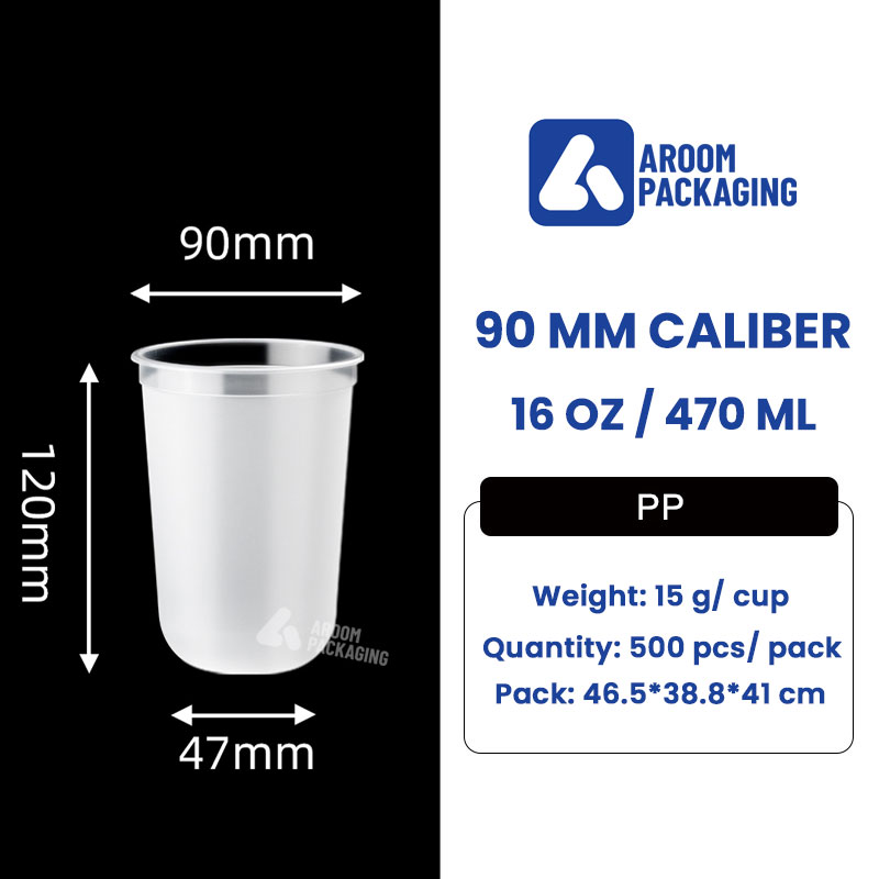 500 ML Clear PP Injection U-Shaped Frosted Cup