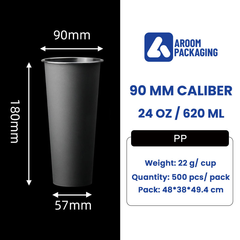 Black PP Plastic Injection Cup 700 ML
