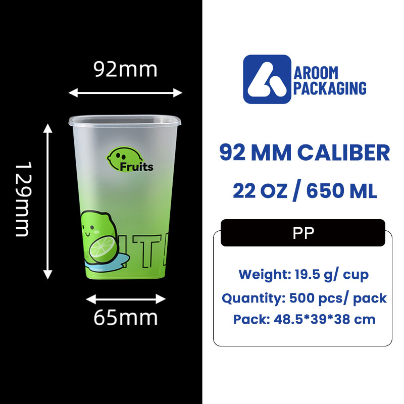 650 ML Plastic Transparent Square Shaped Cup