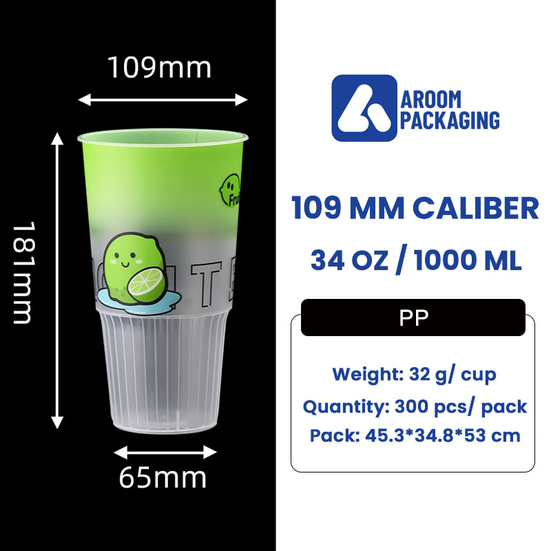 1000 ML Plastic Transparent Torch Shaped Cup