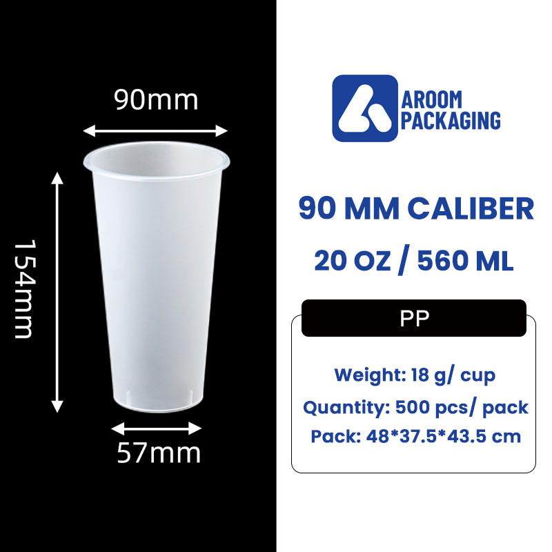 560 ML Frosted Injection PP Disposable Plastic Cup