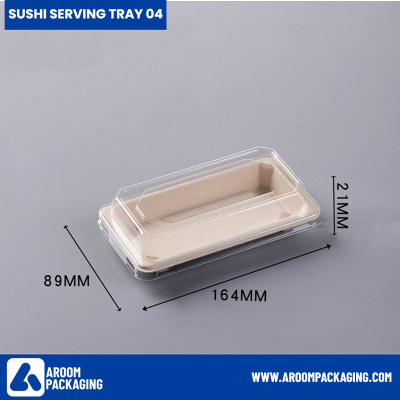 PET lid for Bagasse Sushi Serving Tray