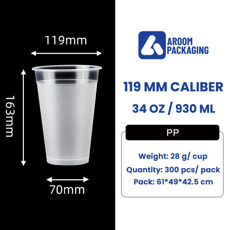 1000 ML Frosted Injection PP Disposable Plastic Cup