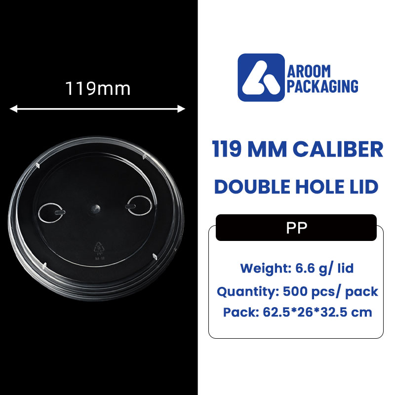 Double Hole Design Flat Cup Lid