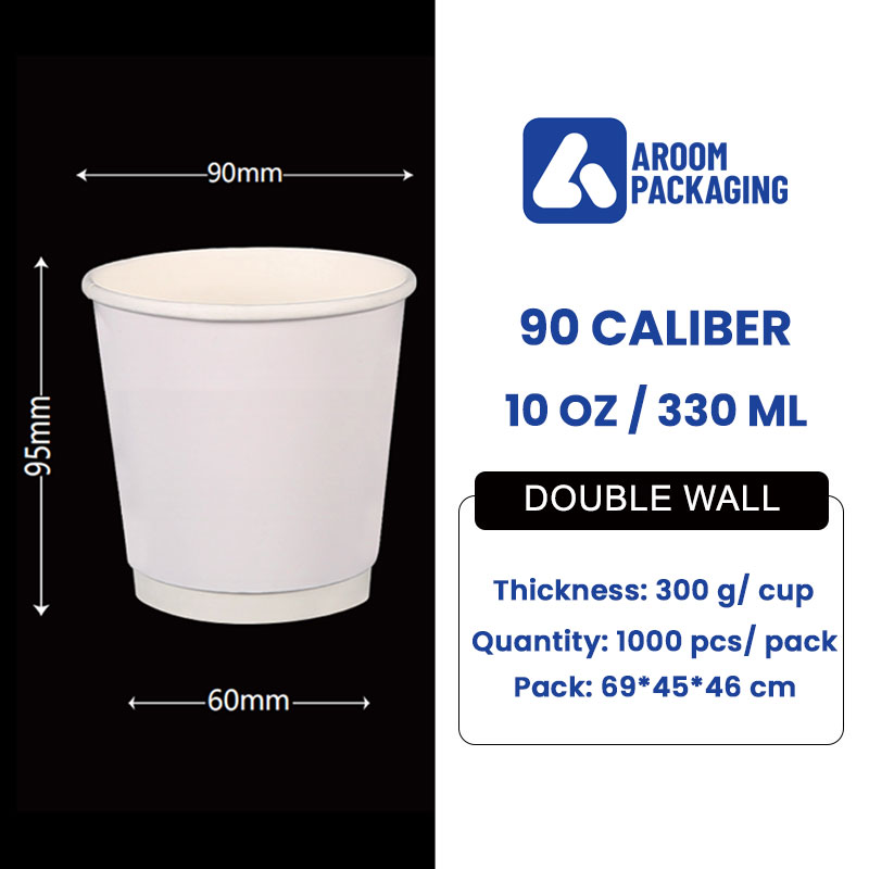 10 OZ White Double Wall Paper Cup