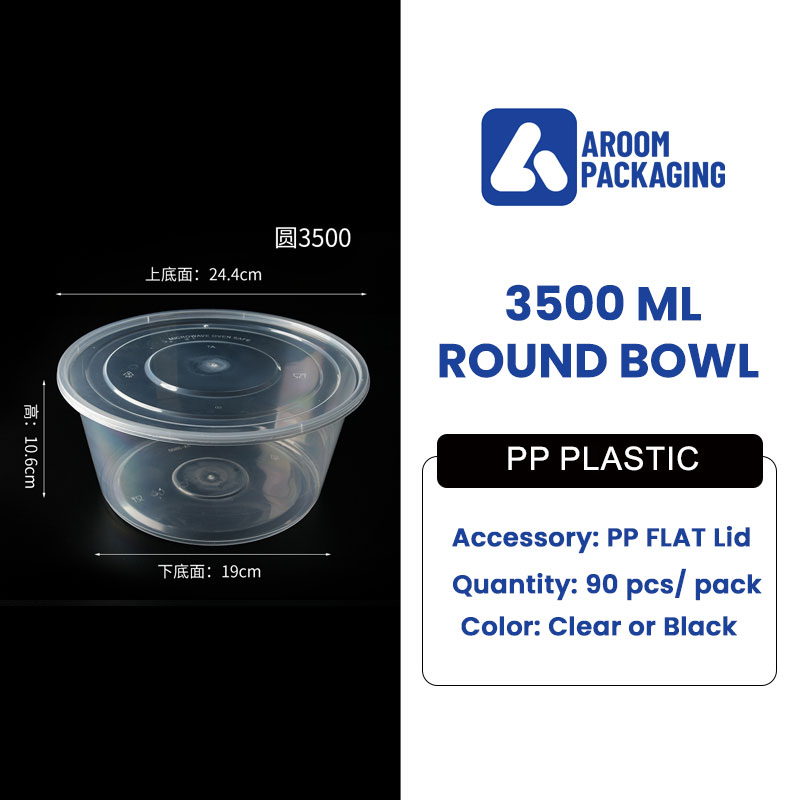 3500 ML Round Plastic Takeaway Food Container